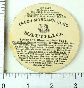 1870's-80's Lovely Lady Die Cut Tamborine Enoch Morgan's Sons Sapolio Card F92 