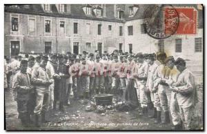 Old Postcard Militaria A Barracks L & # 39epluchage potatoes