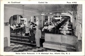 Postcard NJ Atlantic City Venice Italian Restaurant Mississippi Avenue 1940s V44