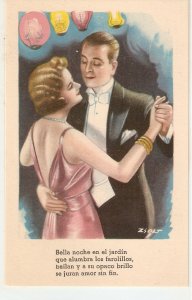 Zsolt. Couple romance. Dance Nice vintage spanish postcard