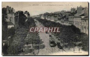 Old Postcard Angers Grand Boulevard Saumur Tramway