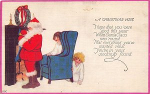 J33/ Santa Claus Merry Christmas Postcard c1910 Kids 92