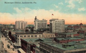 Jacksonville Florida FL~Skyscraper District~1913 Postcard