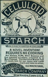 1870s-80s Celluloid Starch Company, New Haven, CT Engraved Print Ad L14