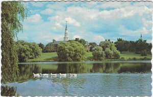 VTG postcard Across Johnson Pond at Colby College Waterville Maine
