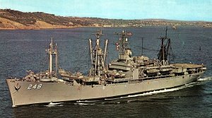 VINTAGE U.S. NAVY SHIP U.S.S. PAUL REVERE LPA-248 UNPOSTED CHROME POSTCARD P387