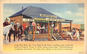 Amarillo Texas 1939 Postcard Judge Roy Bean Law West of the Pecos