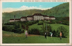 Grove Park Inn From No. 3 Green on Golf Course Asheville NC Postcard PC530