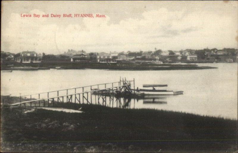 Hyannis Cape Cod MA Homes Across Lewis Bay c1910 Postcard