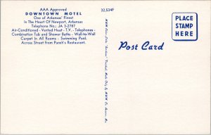 Downtown Motel Newport Arkansas Postcard PC432