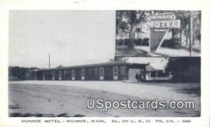 Monroe Motel - Michigan MI Postcard