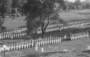 Military Formation Prize Drill Real Photo Vintage Postcard AA54412