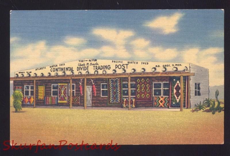 ROUTE 66 THE CONTINENTAL DIVIDE TRADING POST STORE NEW MEXICO LINEN POSTCARD