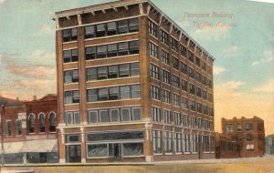 TOPEKA, KS Kansas   THOMPSON BUILDING & Street View    1910 Postcard