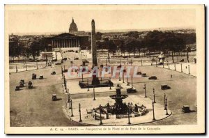 Postcard Old Paris Prospect Place and Concorde Bridge
