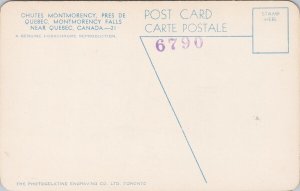 Chutes Montmorency Falls Quebec QC Que Postcard H33