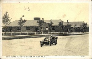 El Reno Oklahoma OK Rock Island Passenger Railroad Train Station Vintage PC