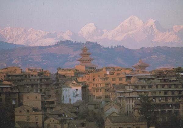 Bhaktapur Nepal Aerial Birds Eye Postcard