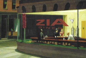 Zia Diner Green Chili Stew 25 Cents New Mexico Art Card 4 by 6