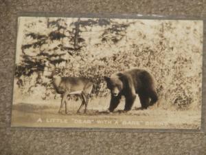 A Little DEAR with a BARE Behind, unused vintage card, RPPC