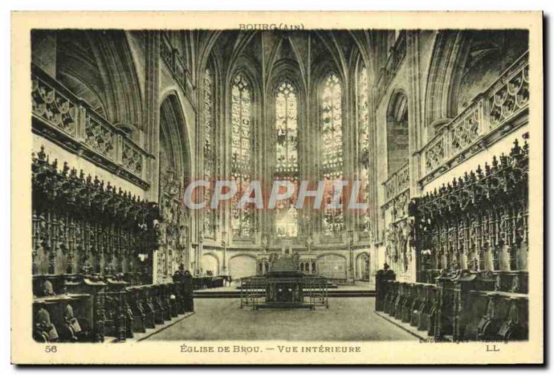 Postcard Ancient Church Of Brou Inner View