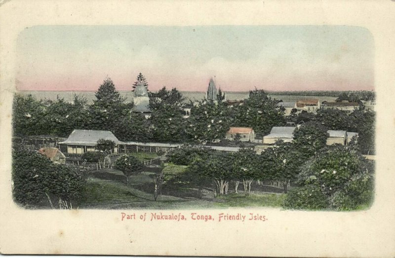 tonga, Friendly Isles, NUKUALOFA, Partial View (1899) Embossed