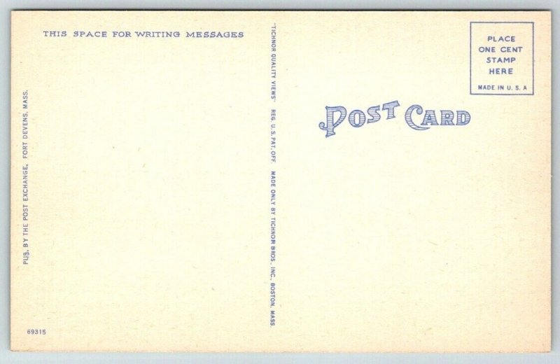 US Army Post Headquarters Fort Devens  Massachusetts  Postcard