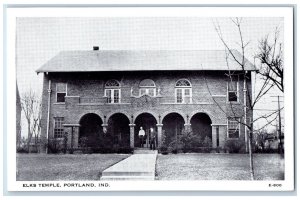 Elks Temple House Mansion Exterior Scene Portland Indiana IN Vintage Postcard 