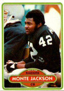 1980 Topps Football Card Monte Jackson CB Oakland Raiders sun0290