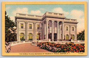 Newport RI~Marble Palace~Frederick Prince Residence~Beaux-Arts~Linen Postcard