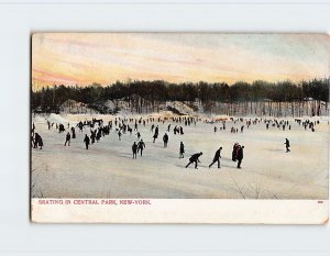 Postcard Skating In Central Park, New York City, New York