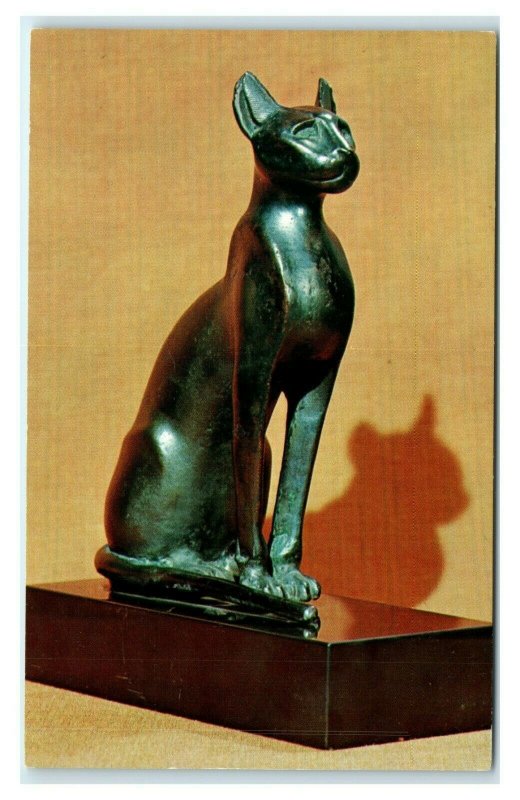 Postcard Virginia Museum of Fine Arts, CA-19 Seated Cat, Egyptian c 500 BC N17