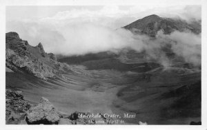 RPPC HALEAKALA CRATER MAUI HAWAII REAL PHOTO POSTCARD (c. 1930s)