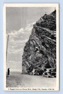 Rock Slides on Perron Blvd Gaspe Quebec Canada  UNP WB Postcard M5