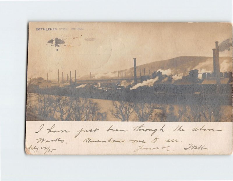 Postcard Bethlehem Steel Works Pennsylvania USA