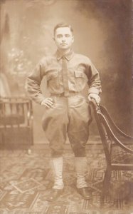 Soldier Posing In Uniform Real Photo