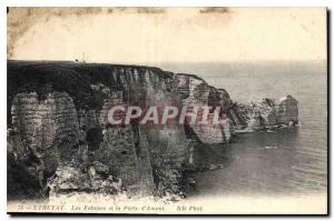 Postcard Old Etretat Cliffs and the Porte d'Amont