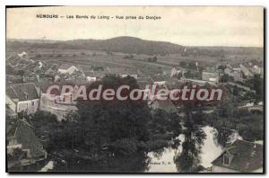 Old Postcard The Banks of the Loing Nemours Dungeon taking view
