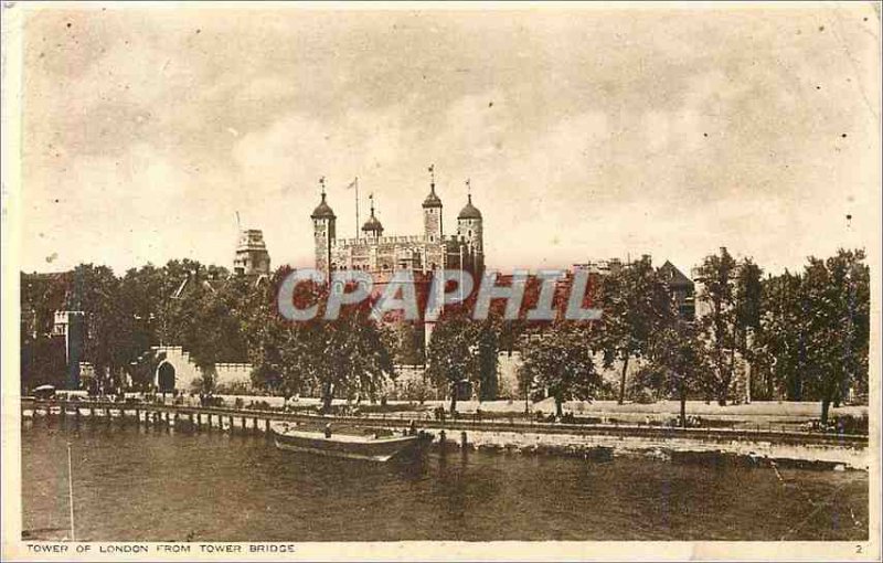 Old Postcard From Tower of London Tower Bridge