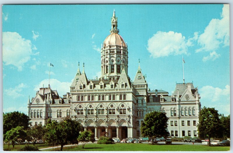 c1960s Hartford CT Postcard State Gothic Capitol Building French Dome A389
