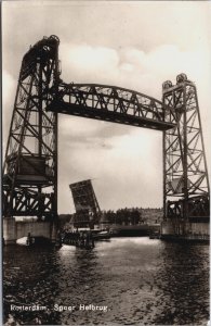 Netherlands Rotterdam Spoor Hefbrug Vintage RPPC C047