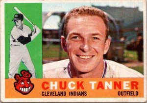 1960 Topps Baseball Card Chuck Tanner Cleveland Indians sk1822