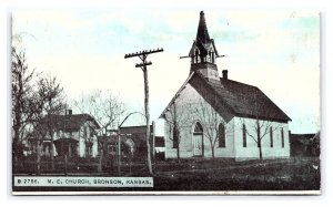 Postcard (Trimmed) M. E. Church Bronson Kansas