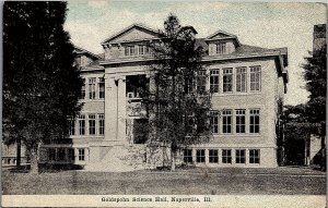 c1920 NAPERVILLE ILLINOIS GOLDSPOHN SCIENCE HALL POSTCARD 36-119