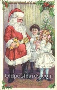 Santa Claus Chirstmas Carte, Postal Postal 1912 vertical crease