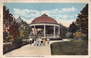 WILMINGTON DELAWARE CHILDREN POSE~PAVILION & ENTRANCE TO ZOO  POSTCARD 1918