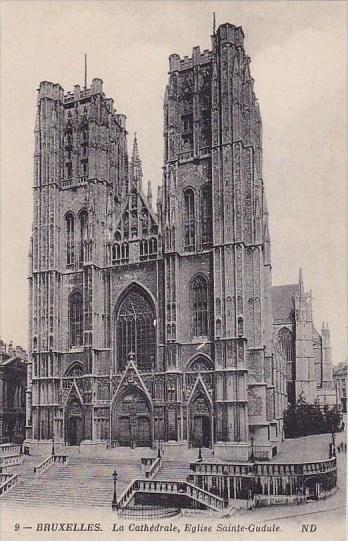 Belgium Brussells Bruxelles La Cathedrale Eglis Sainte Gudule