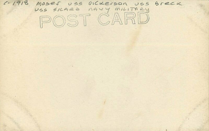 C-1915 Moser USS Dickerson USS Breck USS Sicard Navy RPPC Photo Postcard 11115