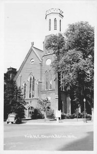 First Baptist Church Real Photo - Adrian, Michigan MI