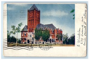 1909 High School Building Campus Colorado Springs Colorado CO Antique Postcard